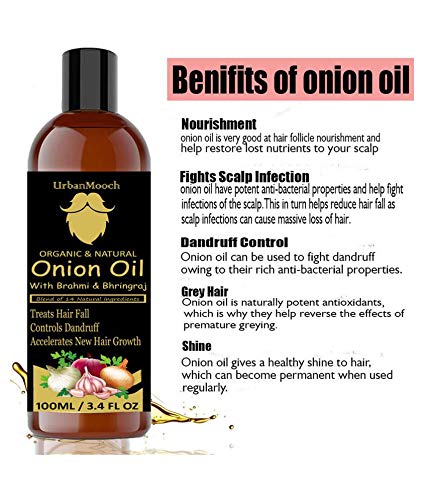 UrbanMooch Organic & Natural Red Onion Hair Oil With Red Onion Extract Combo Pack 200Ml (Each 100Ml) Lohiya Retails