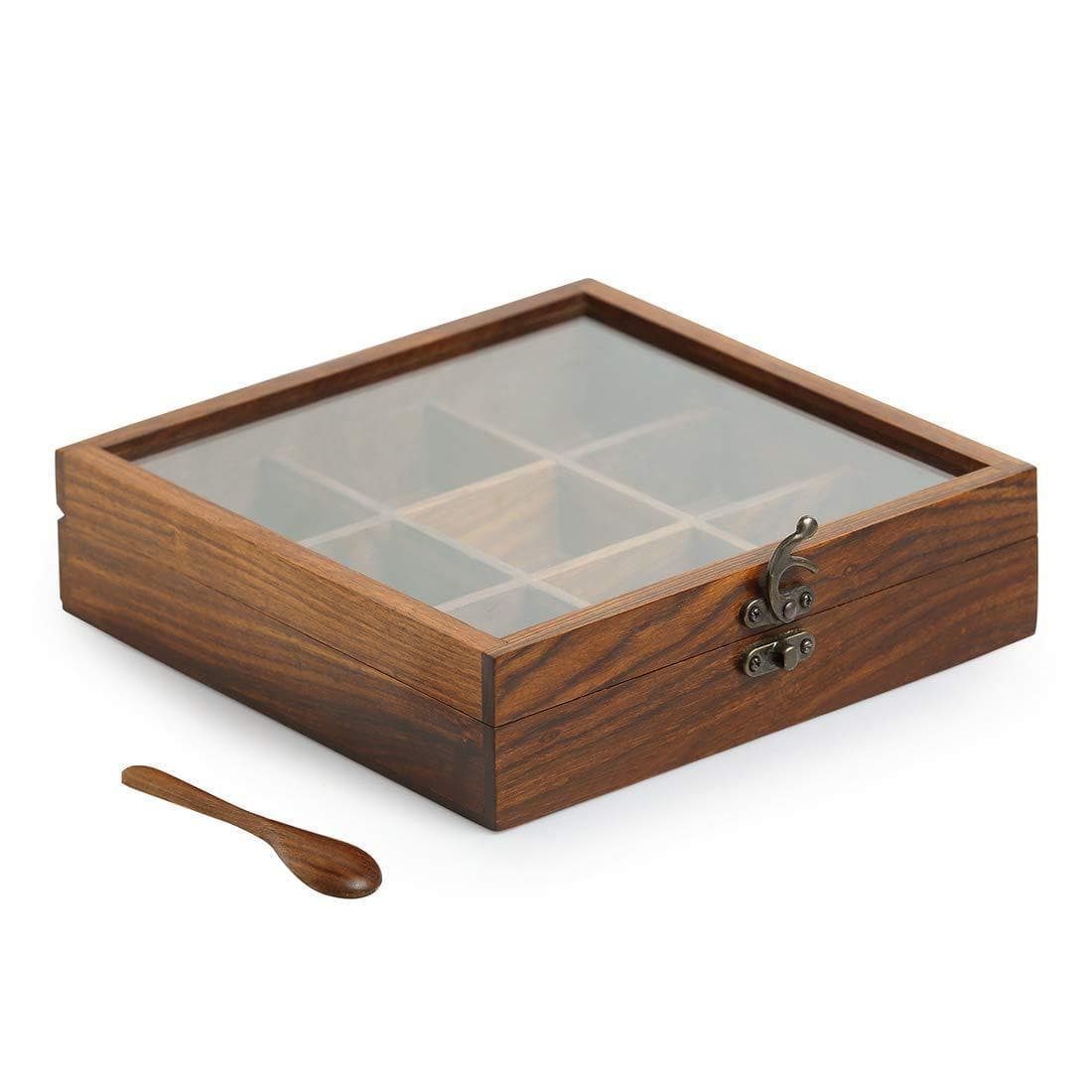 12-Piece Wooden Spice Box - HalfPe