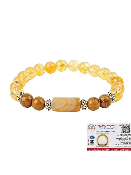 Sagittarius Rashi Bracelet (Dhanu Rashi-ధనుస్సు రాశి)– Semi Precious Gemstone Beaded Bracelet for Energy, Strength & Positivity