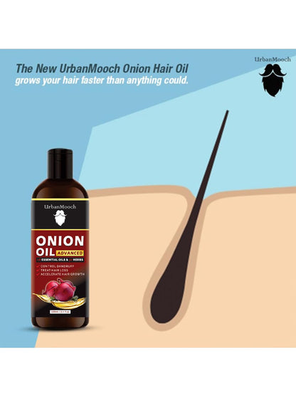 UrbanMooch Onion Hair Oil For Hair Growth & Hair Fall Control | Natural Hair Growth With Red Onion, Bhringraj, Amla, Argan, Coconut & More | No Parabens Or Mineral Oils, 100Ml Lohiya Retails