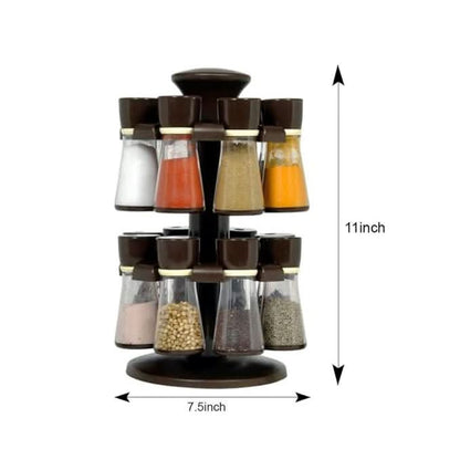 Multipurpose Revolving Plastic Spice Rack with 16 pcs spice organizers