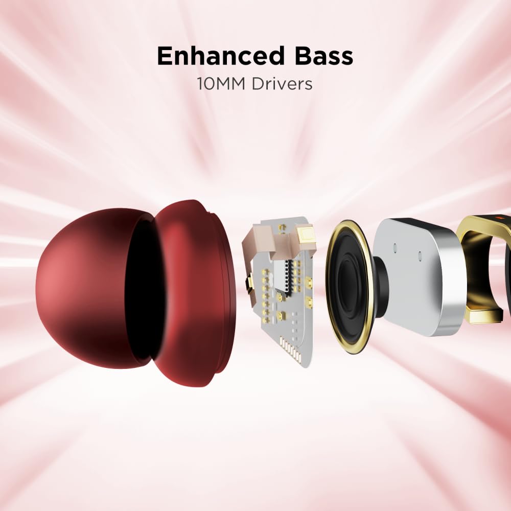 boAt Rockerz 195 Pro Bluetooth Wireless in Ear Neckband W/Up to 20 Hrs Playtime,40 Ms Low Latency Beast Mode (Maroon Maverick)