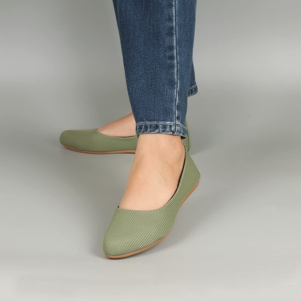 Indifeet Casual and Comfortable Ballerina Flats for Women - Green - View 3