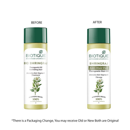 Biotique Bio Bhringraj Therapeutic Hair Oil for Falling Hair | Intensive Hair Regrowth Treatment | Nourishing Hair Follicles| Strong and Shiny Hair| For All Skin Types| 200m HP Xpress