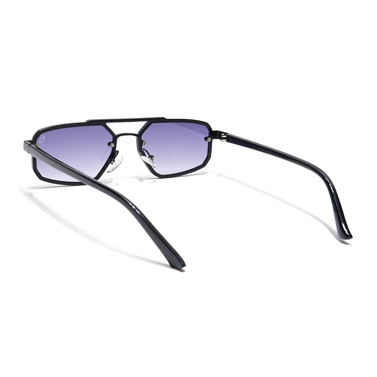 Eagle Black Rectangle Sunglasses for Men and Women - view 6