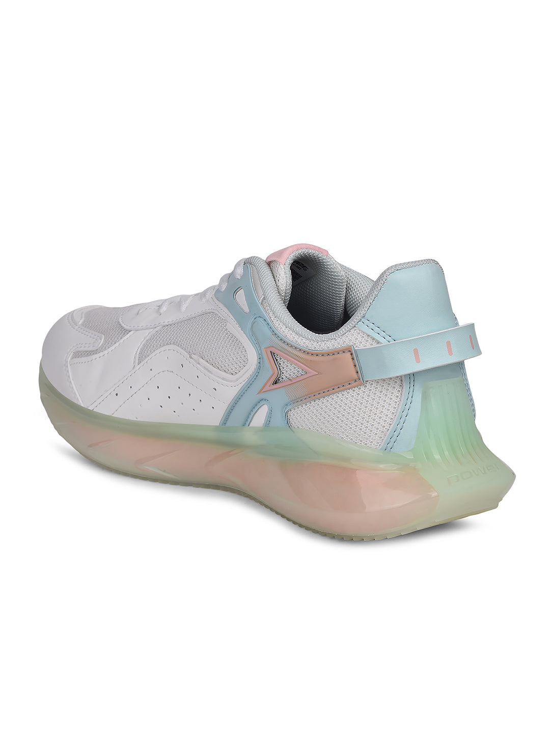 Power Women White Lace-up Oxford Sports Shoes - White - View 3