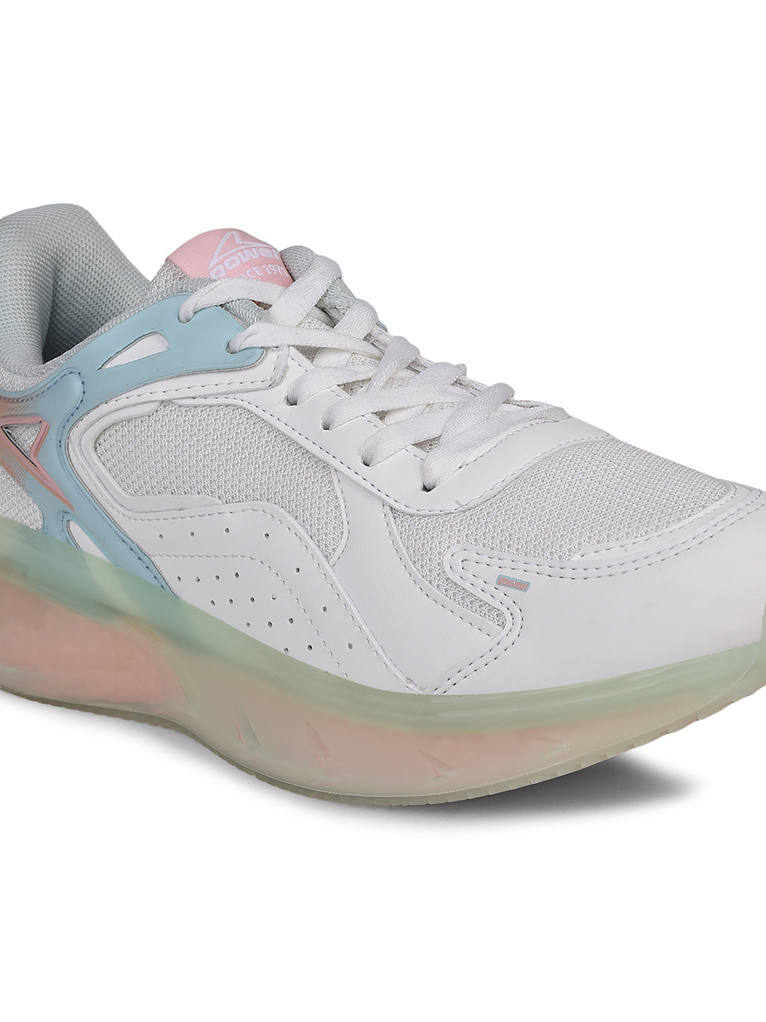 Power Women White Lace-up Oxford Sports Shoes - White - View 5