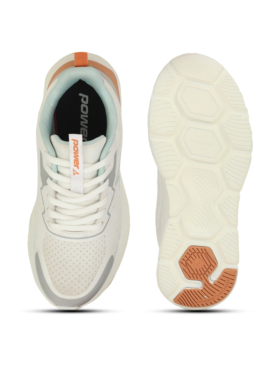 Power Women White Lace-up Oxford Sports Shoes - White - View 4