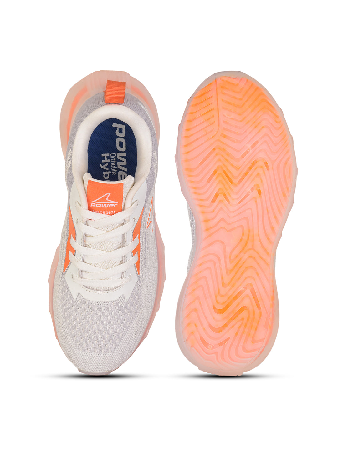 Power Women Silver Lace-up Oxford Sports Shoes - Silver - View 4