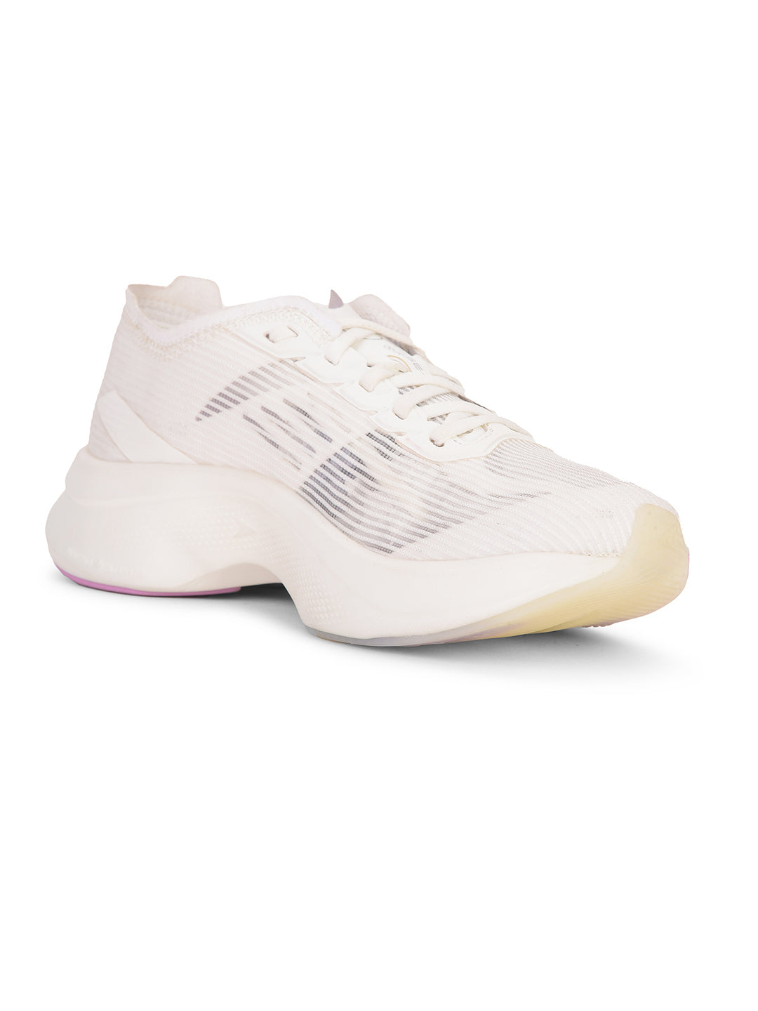 Power Women White Lace-up Oxford Sports Shoes - White - View 1