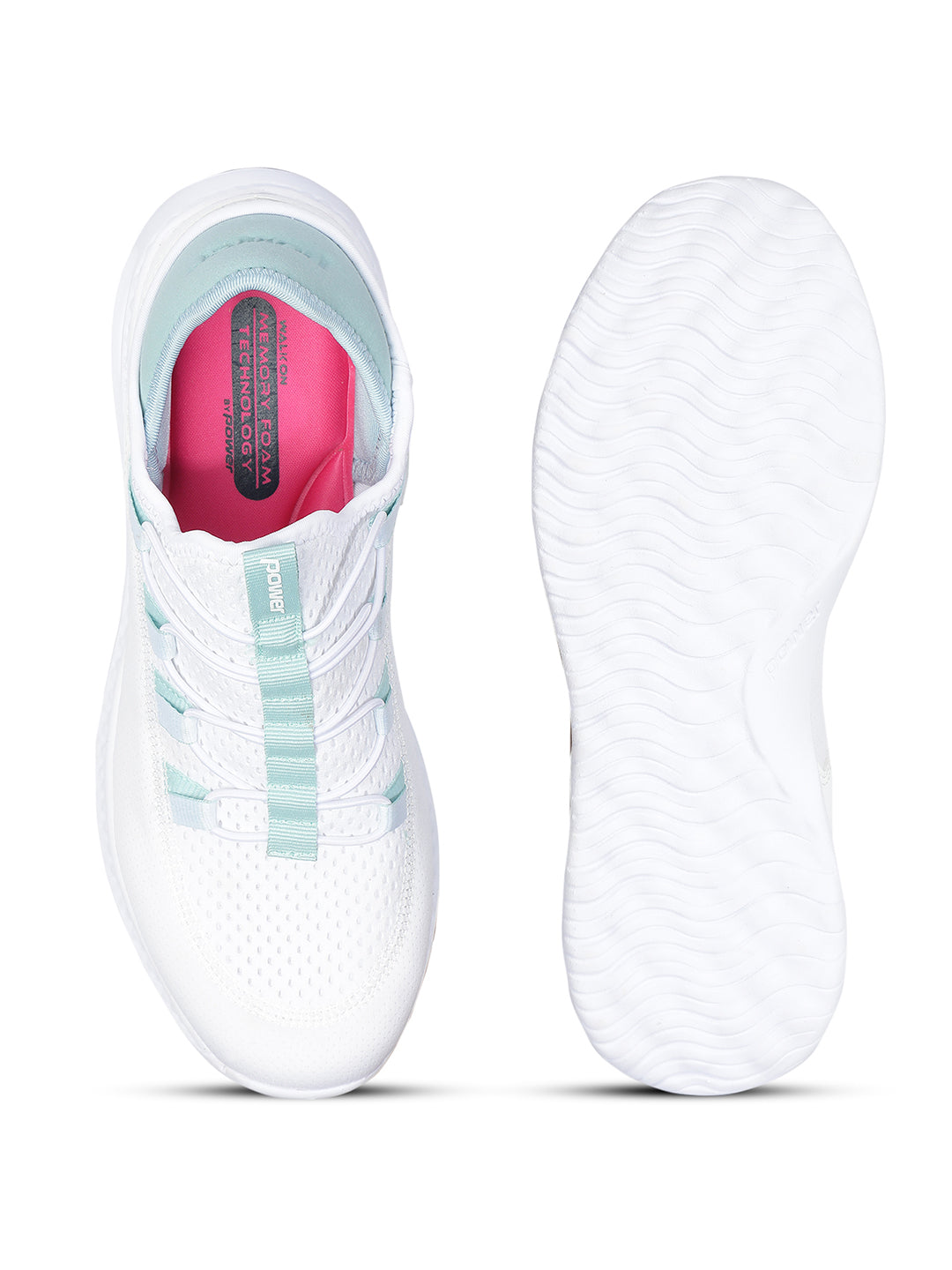 Power Women White Lace-up Oxford Sports Shoes - White - View 4