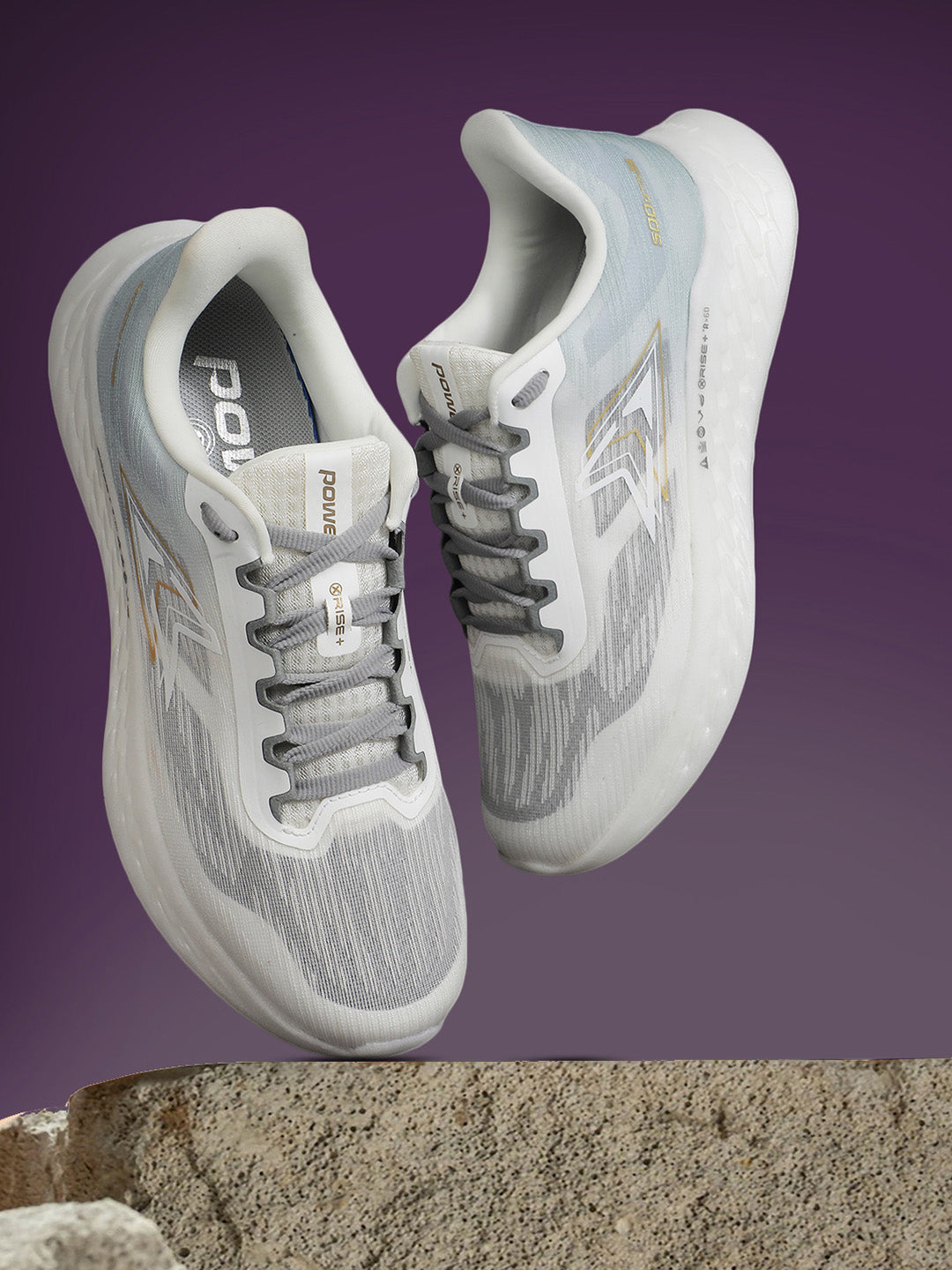 Power Women's White Lace-up Running Shoes - White