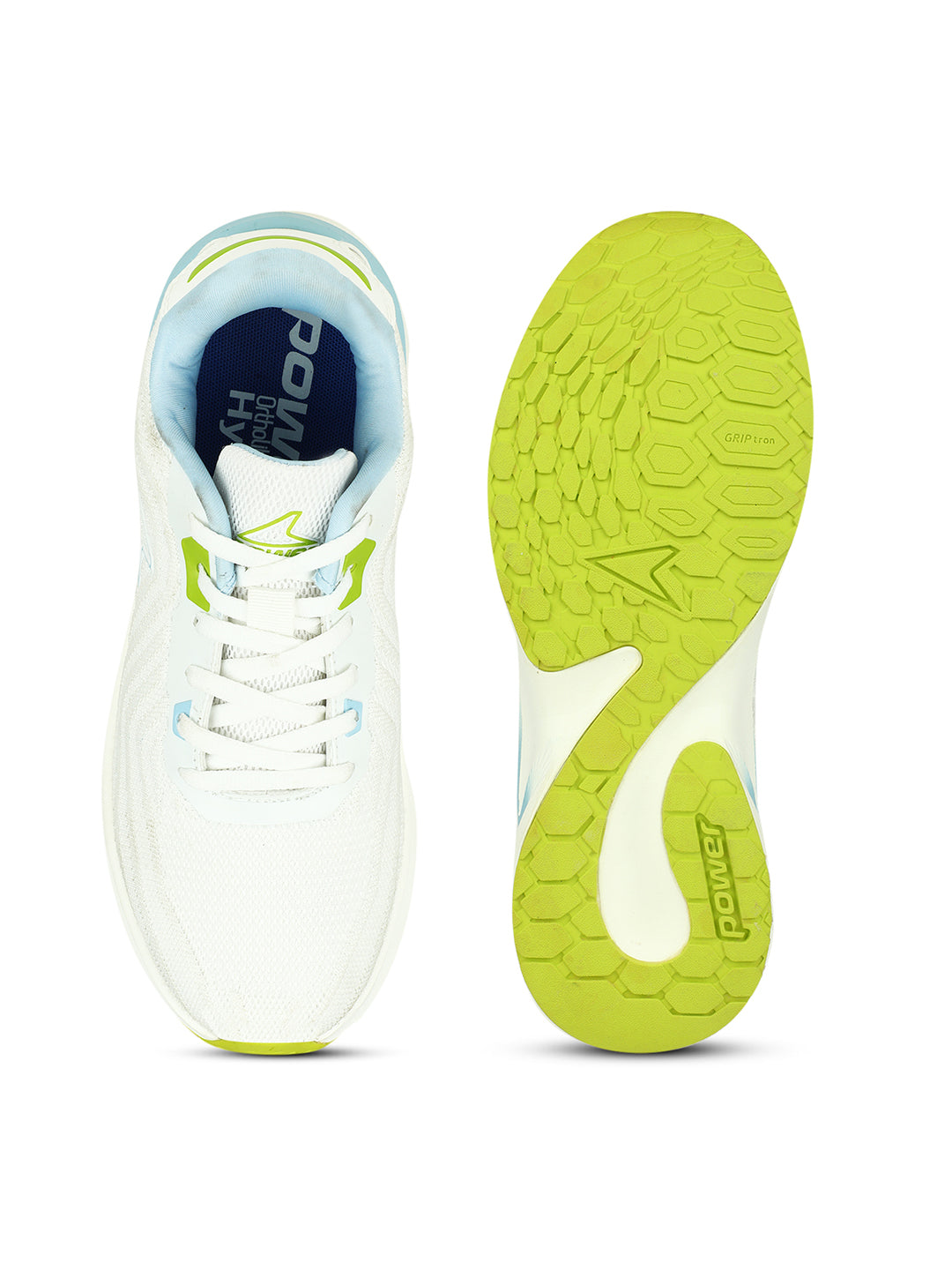 Power Women Silver Lace-up Oxford Sports Shoes - Silver - View 4