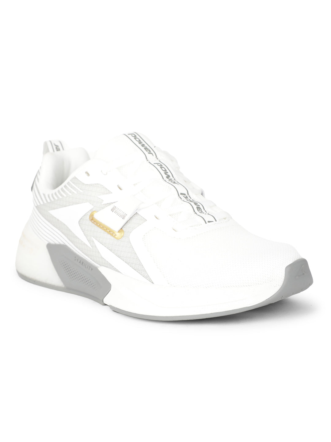 Power Women White Lace-up Oxford Sports Shoes - White - View 1
