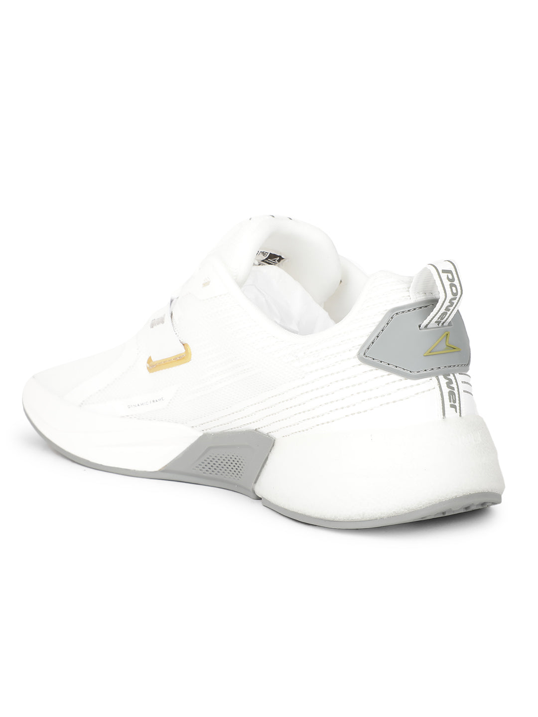 Power Women White Lace-up Oxford Sports Shoes - White - View 3
