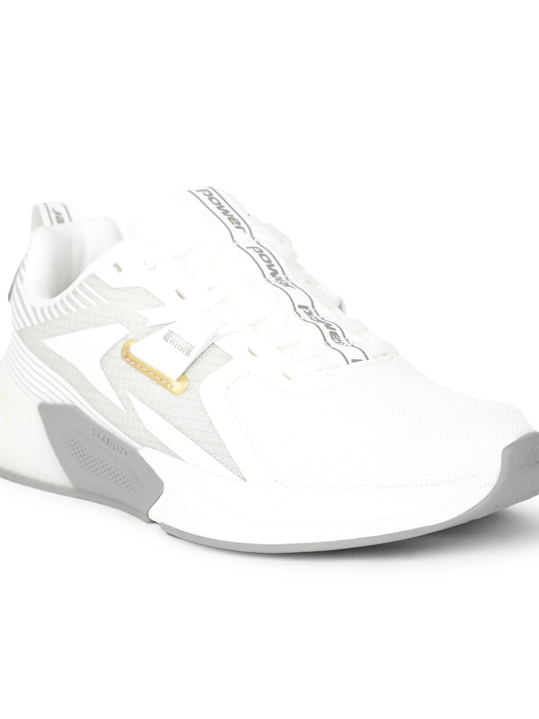 Power Women White Lace-up Oxford Sports Shoes - White - View 5