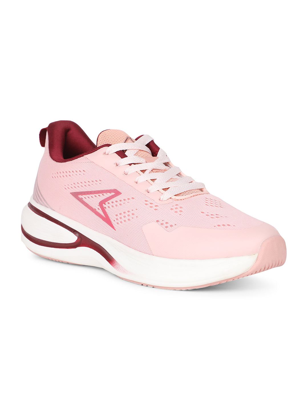 Power Women Pink Lace-up Oxford Sports Shoes - Pink - View 1
