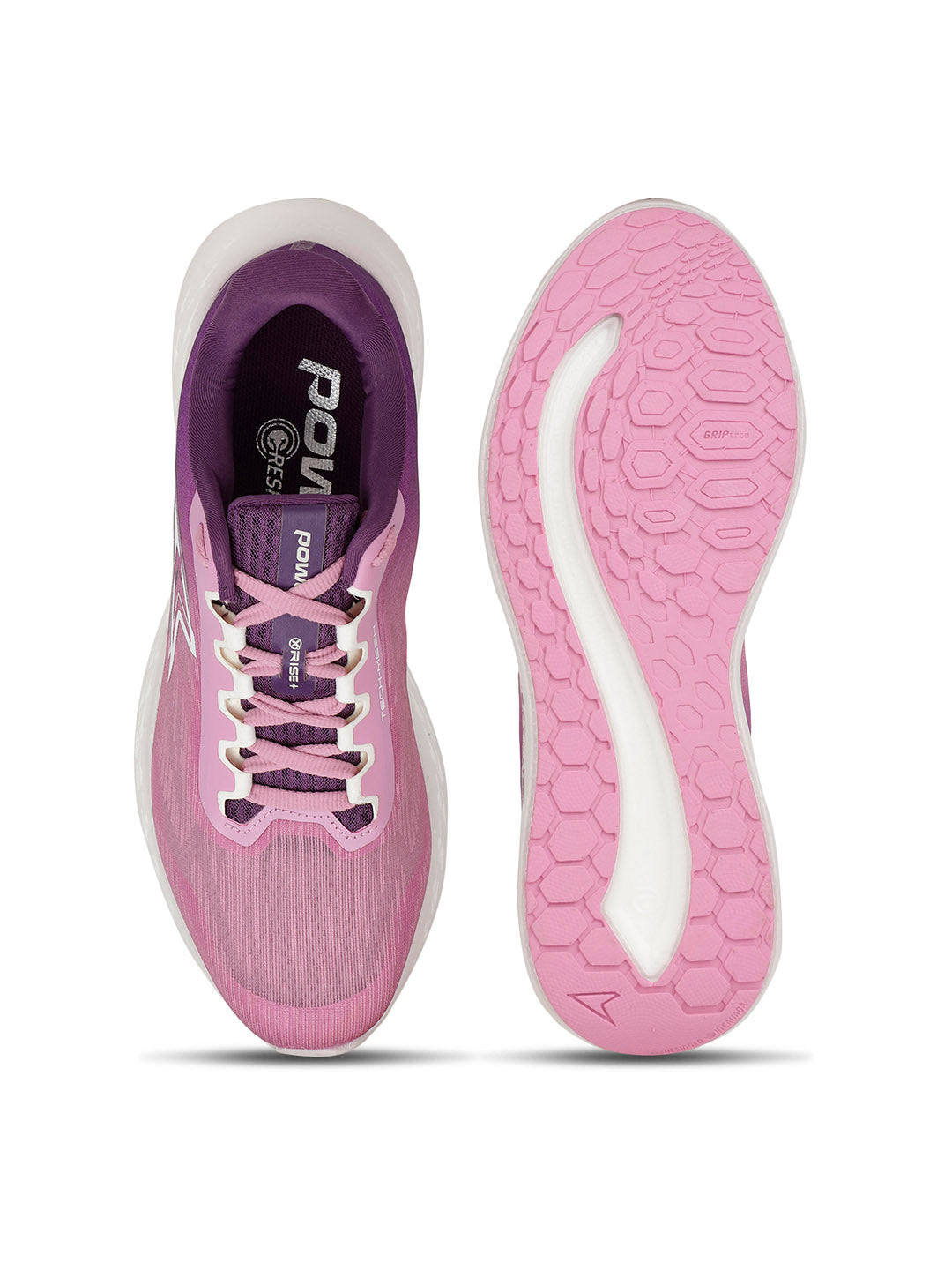 Power Women's Pink Lace-up Running Shoes - Pink