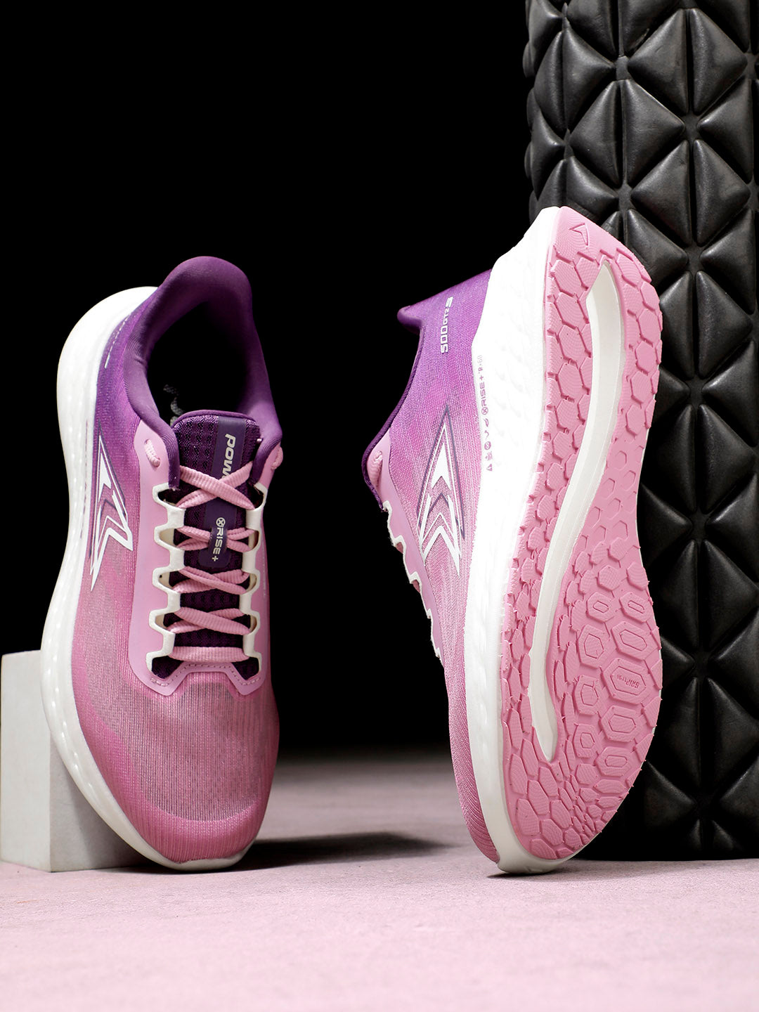Power Women's Pink Lace-up Running Shoes - Pink