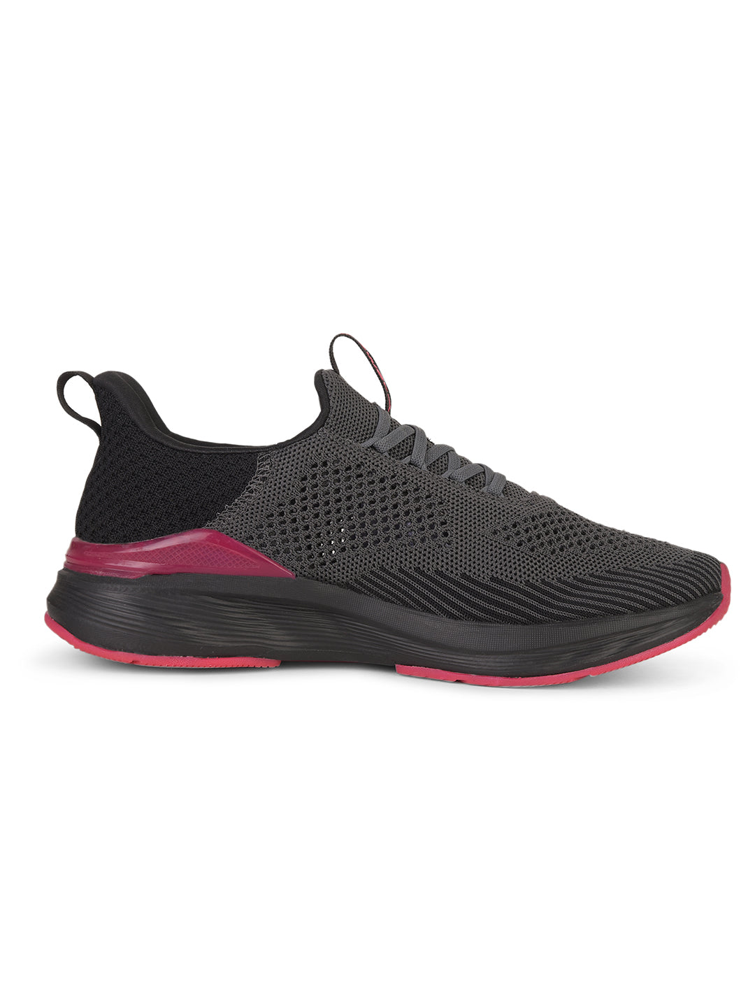 Power Women Black Lace-up Oxford Sports Shoes - Black - View 2