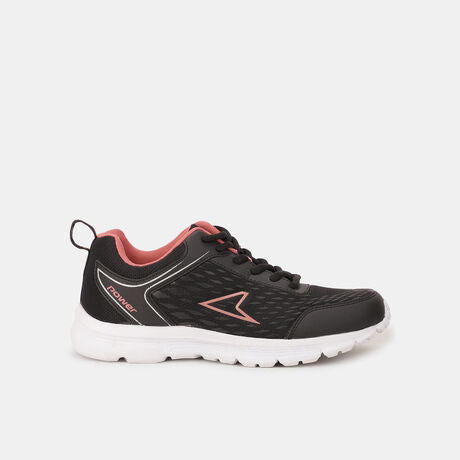 Power Women Black Lace-up Oxford Sports Shoes
