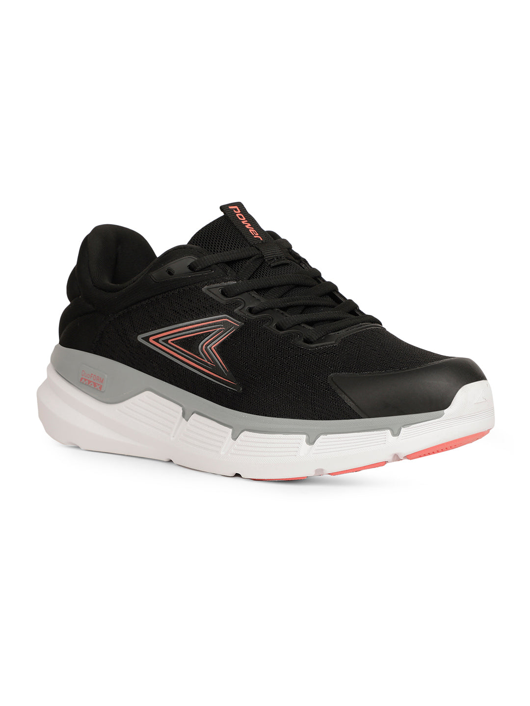 Power Women Black Lace-up Oxford Sports Shoes - Black - View 1