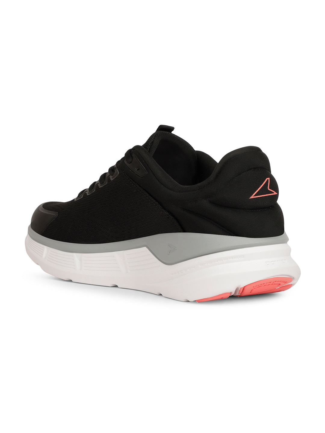 Power Women Black Lace-up Oxford Sports Shoes - Black - View 3
