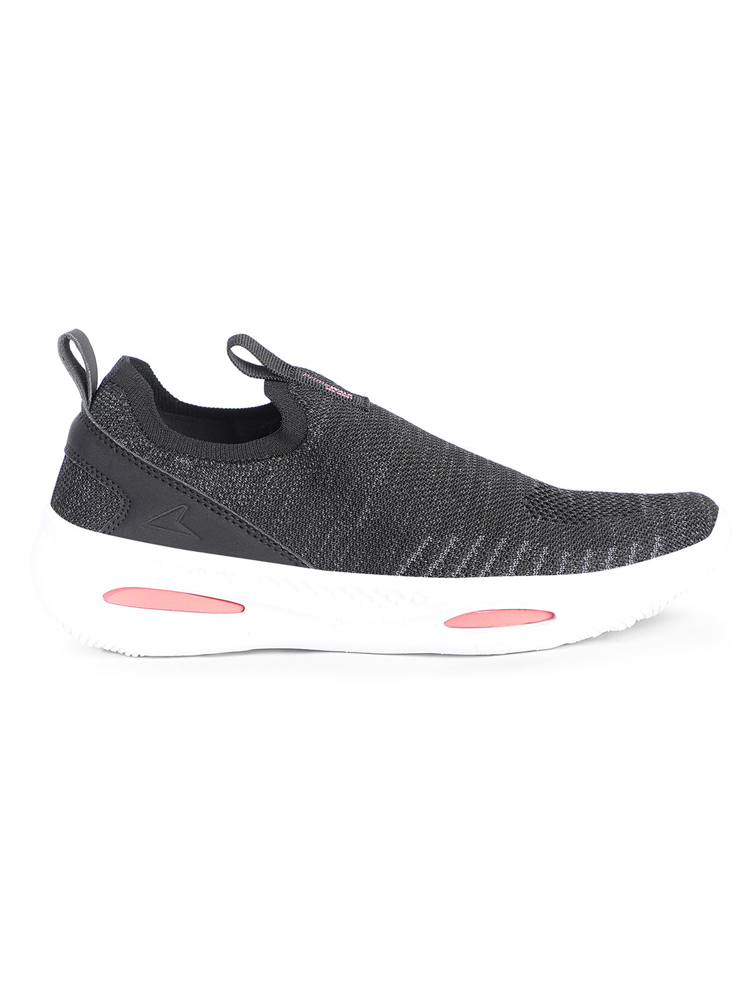 Power Women Black Slip-on Oxford Sports Shoes - Black - View 2