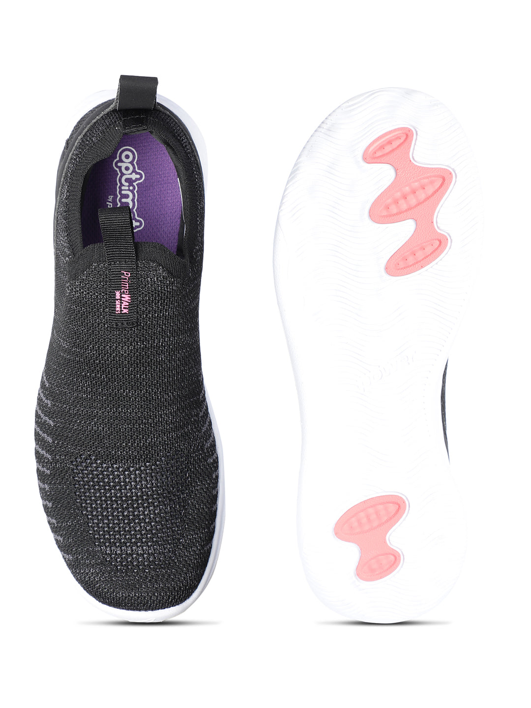 Power Women Black Slip-on Oxford Sports Shoes - Black - View 4