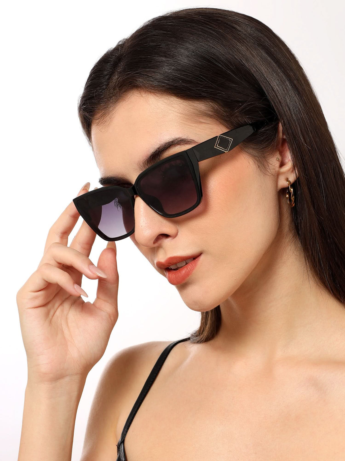 Eyejack Shine Black Cateye Sunglasses for Men and Women - Style 1196 - view 6