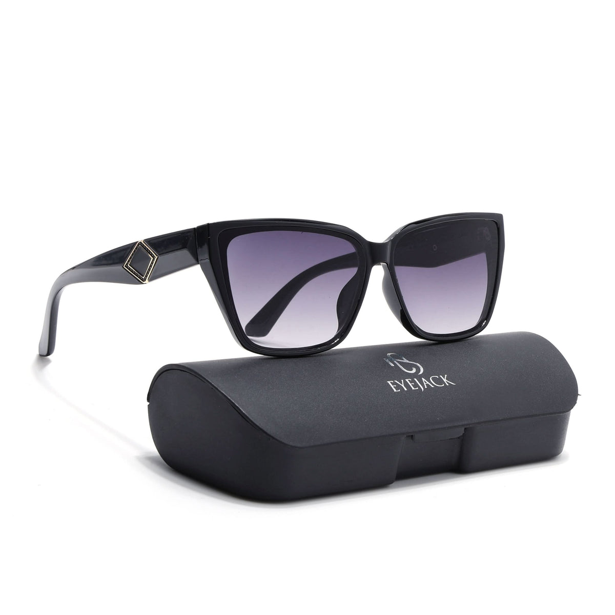 Eyejack Shine Black Cateye Sunglasses for Men and Women - Style 1196 - view 8