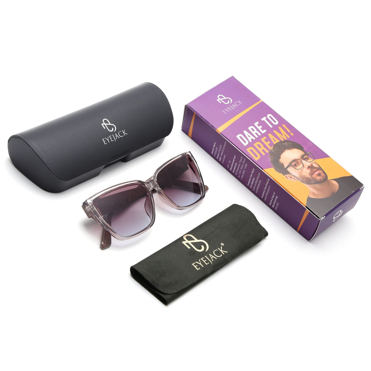 Eyejack Grey Cateye Sunglasses for Men and Women - Style 1197 - detail view