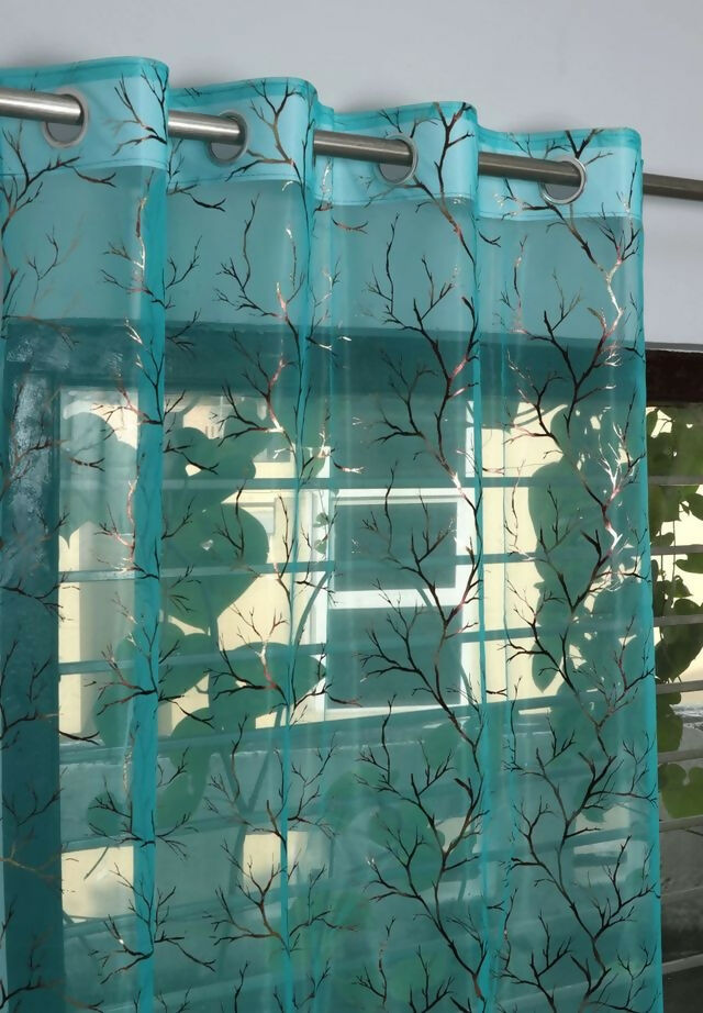 Shree Decor Sheer Transparent Net Curtain – Design 5 (900 Series) | 9FT | Lightweight Decorative for Door, Window & Pooja Room
