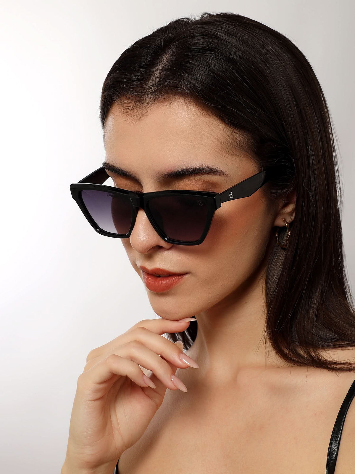 Eyejack Shine Black Cateye Sunglasses for Men and Women - Style 1286 - view 2