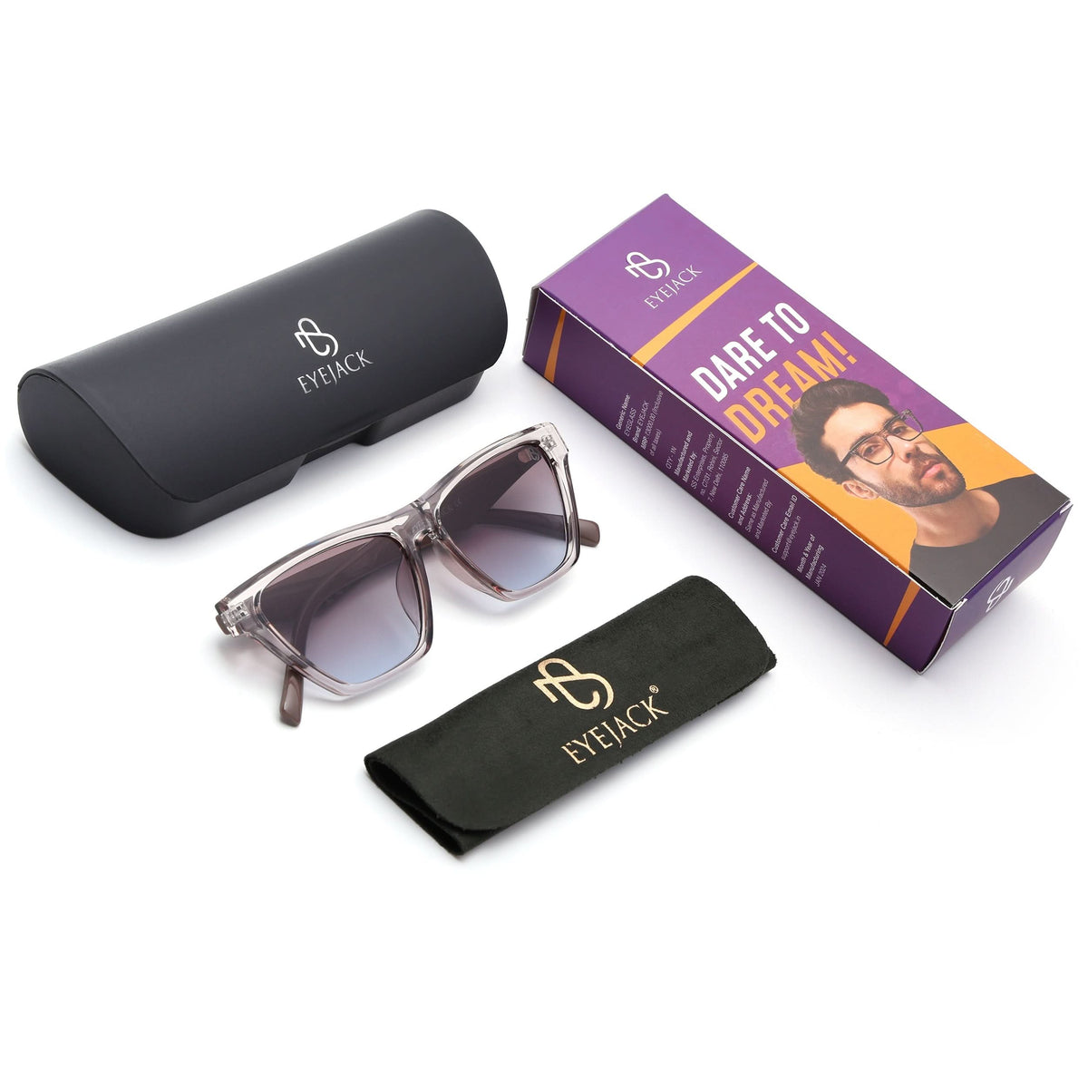 Eyejack Grey Cateye Sunglasses for Men and Women - Style 1287 - detail view