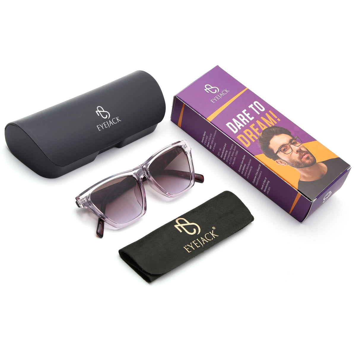 Eyejack Purple Cateye Sunglasses for Men and Women - Style 1290 - detail view