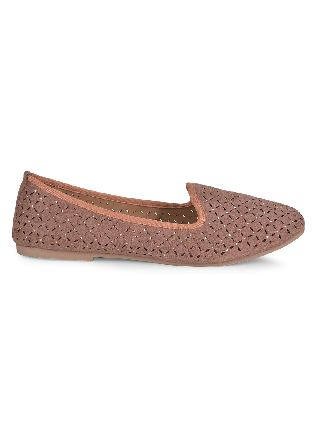 Bata Women's Nude Flat Ballerina Shoes - Nude