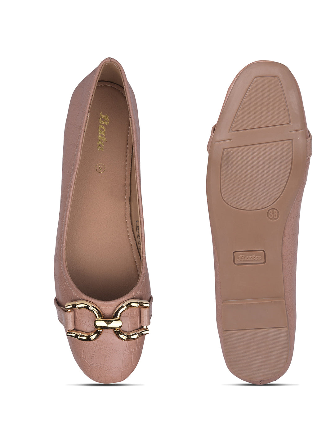 Bata Women Nude Casual Ballet Flat - Nude - View 4