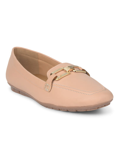 Bata Women Nude Casual Slip-on Loafers - Nude - View 1