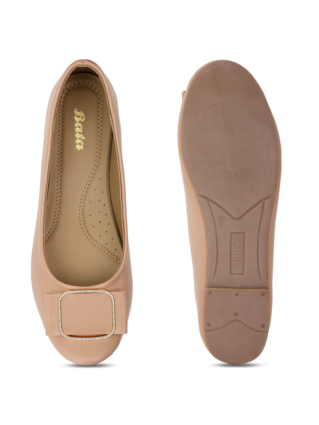Bata Women Nude Casual Ballet Flat - Nude - View 4