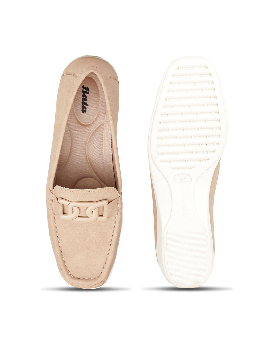 Bata Women Nude Casual Slip-on Loafers - Nude - View 4