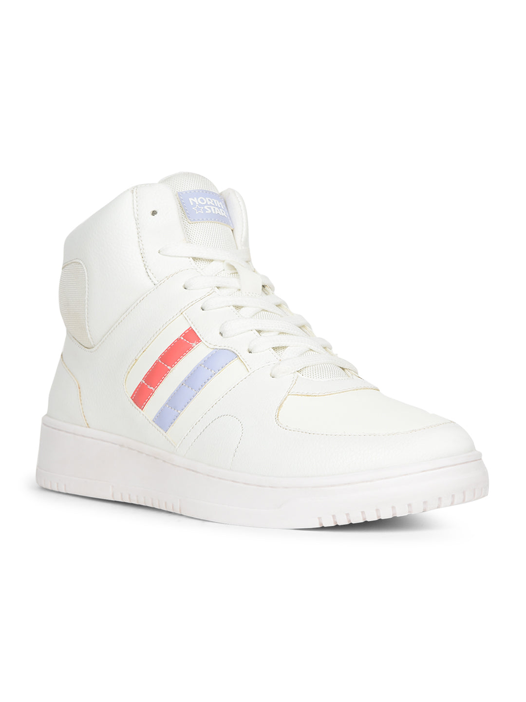North Star Women's White Casual Lace-up Sneakers - White