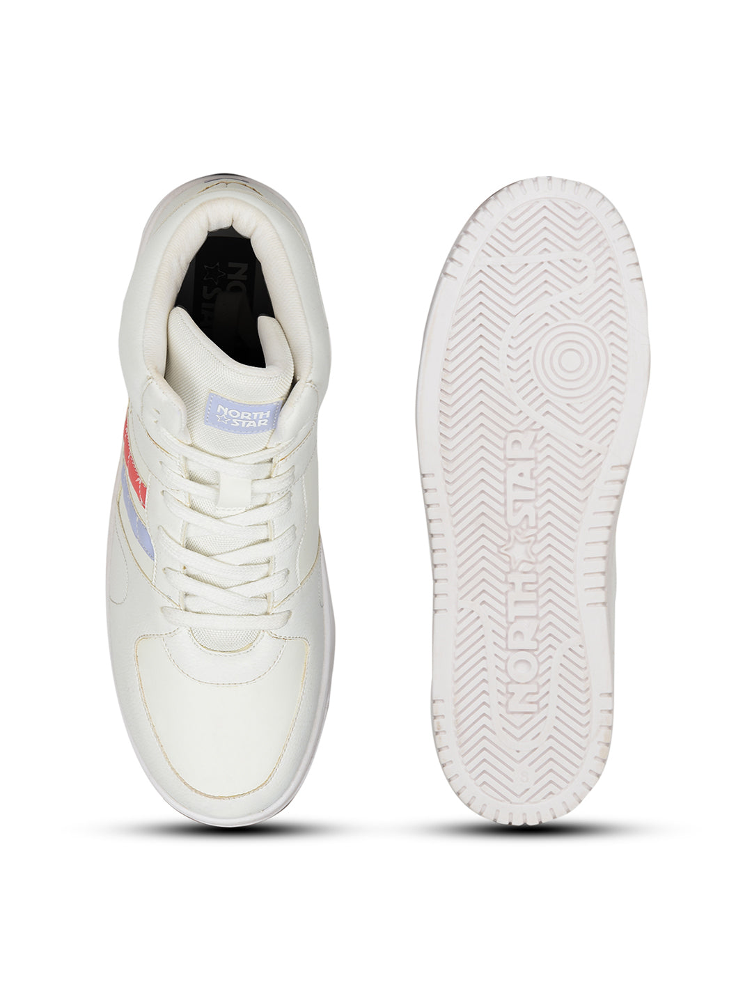 North Star Women's White Casual Lace-up Sneakers - White