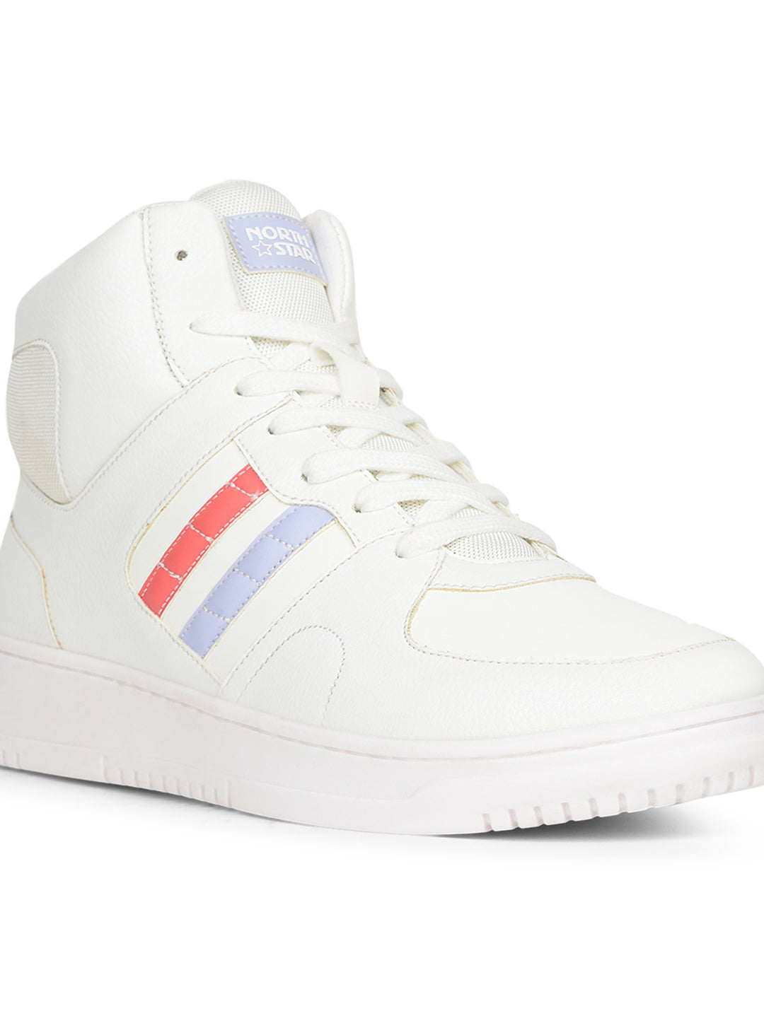 North Star Women's White Casual Lace-up Sneakers - White