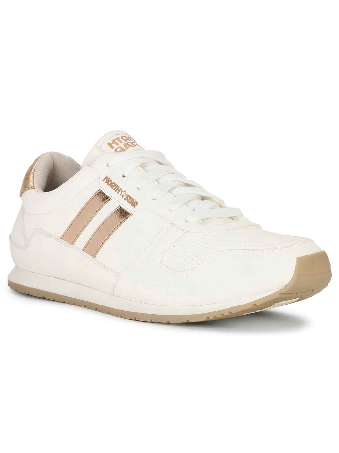 North Star Women White Casual Lace-up Sneakers - White - View 1
