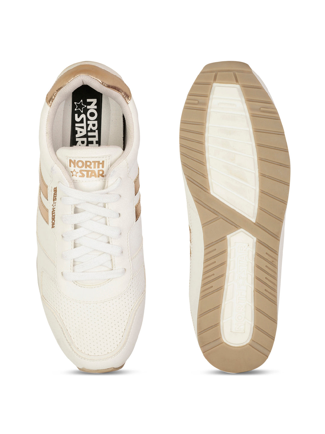 North Star Women White Casual Lace-up Sneakers - White - View 4