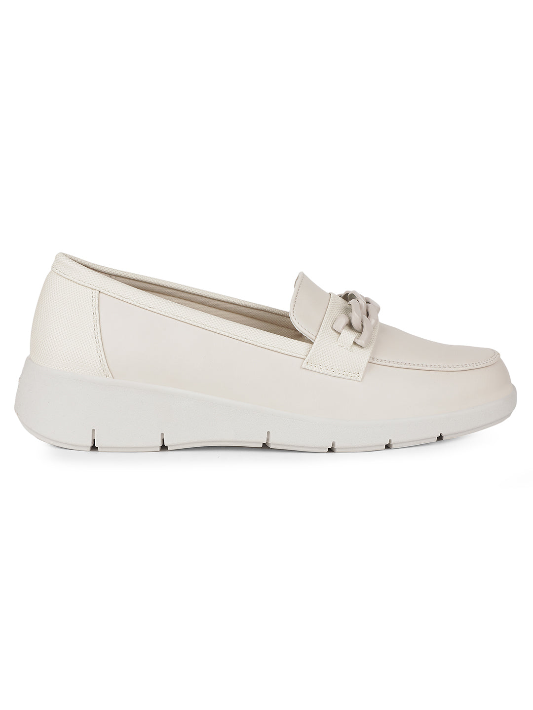 Bata Comfit Women Off White Casual Slip-on Moccassins - Off White - View 2