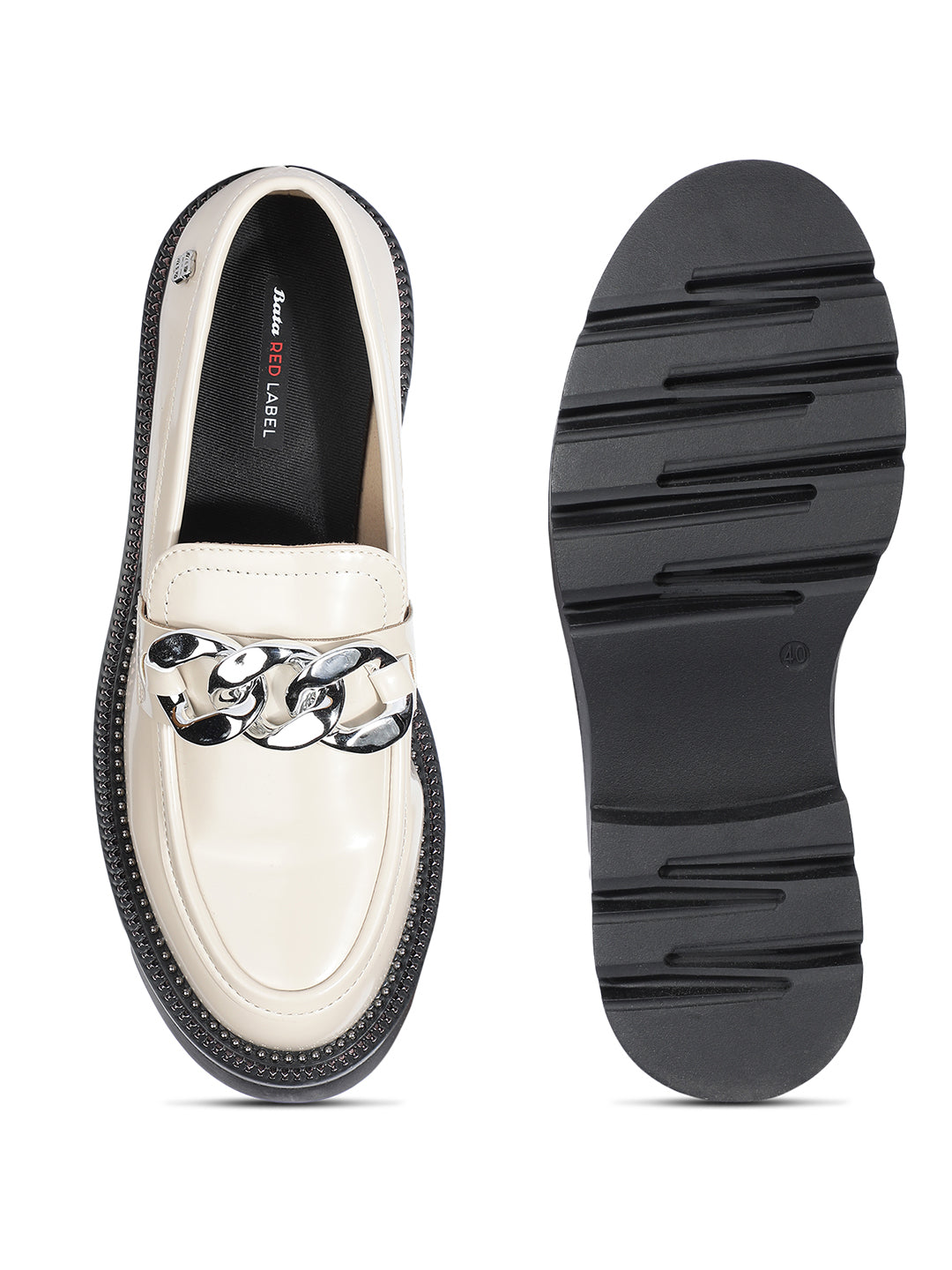 Bata Women Off White Casual Slip-on Moccassins - Off White - View 4