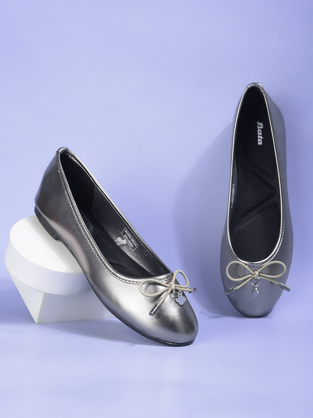 Bata Women Gunmetal Casual Ballet Flat - Gunmetal - View 6