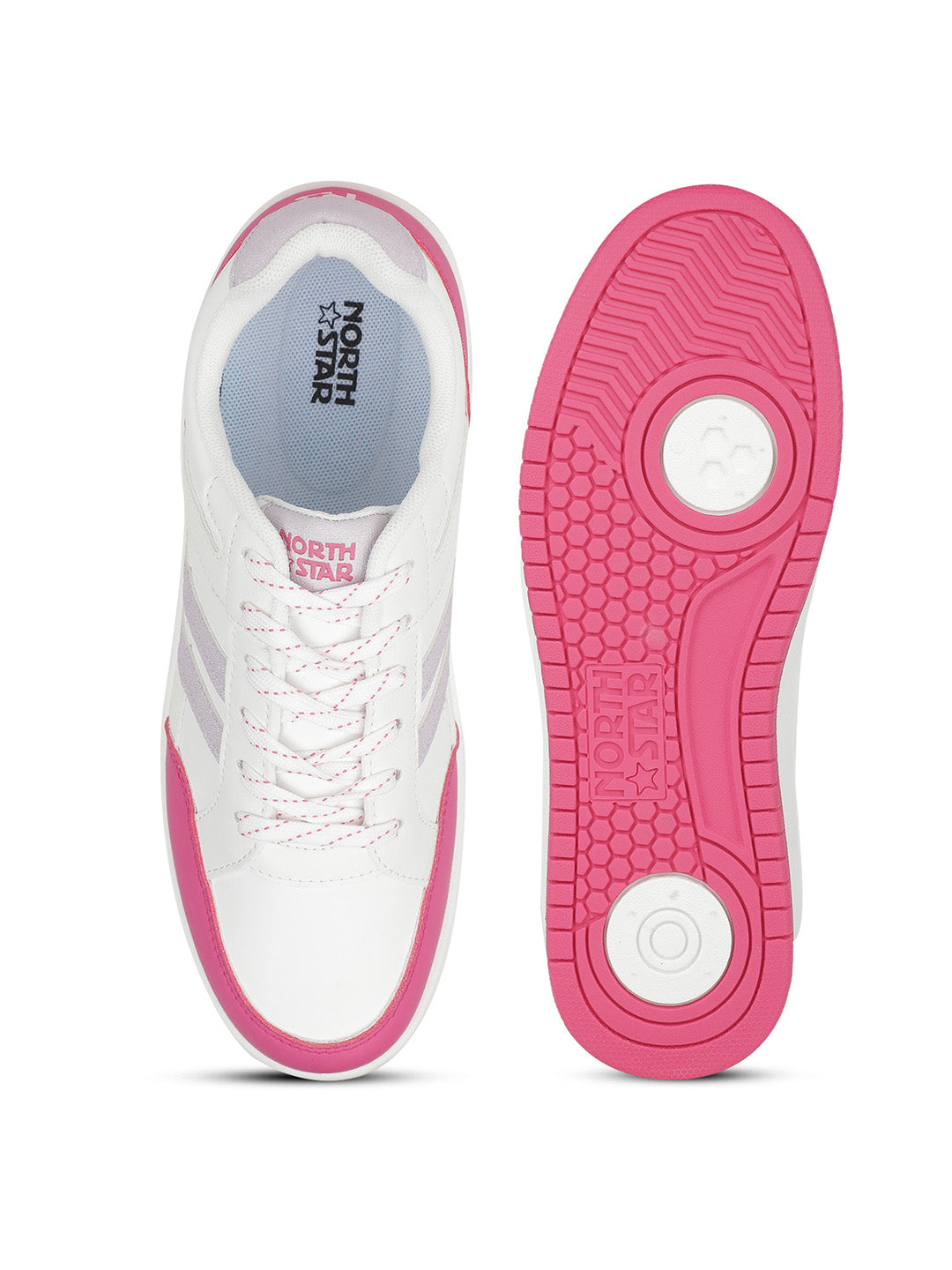 North Star Women Pink Casual Lace-up Sneakers - Pink - View 4